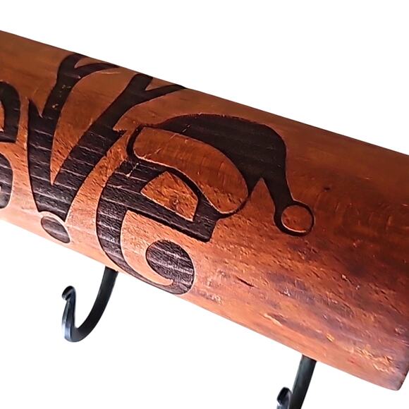 Vintage Christmas Wooden Rolling Pin with 4 Hangers for Pot Holders, Aprons Etc. - Picture 5 of 9